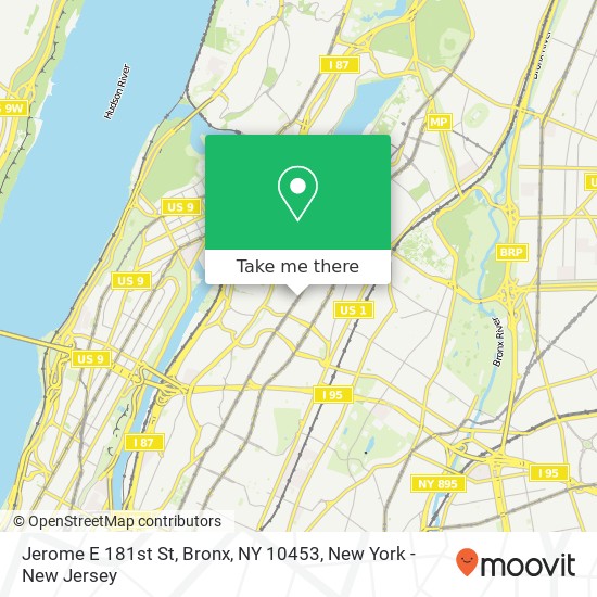 Mapa de Jerome E 181st St, Bronx, NY 10453