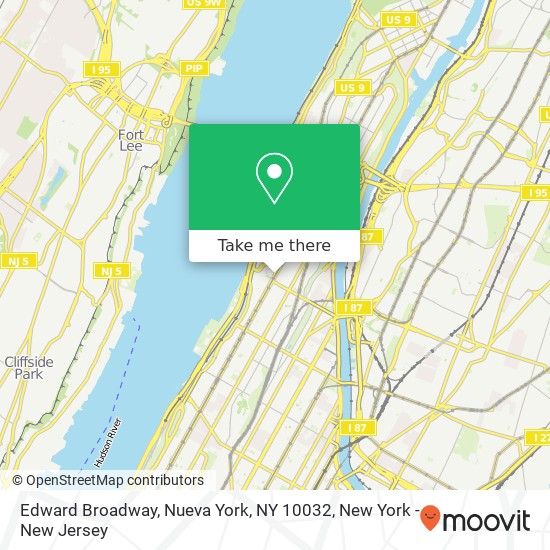 Edward Broadway, Nueva York, NY 10032 map