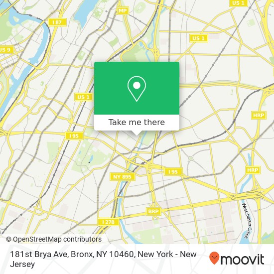 181st Brya Ave, Bronx, NY 10460 map