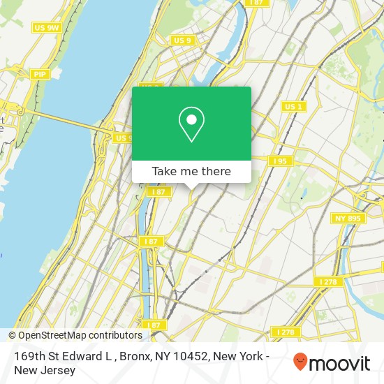 Mapa de 169th St Edward L , Bronx, NY 10452