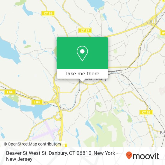 Mapa de Beaver St West St, Danbury, CT 06810