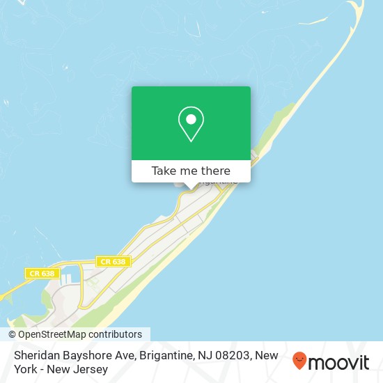 Mapa de Sheridan Bayshore Ave, Brigantine, NJ 08203