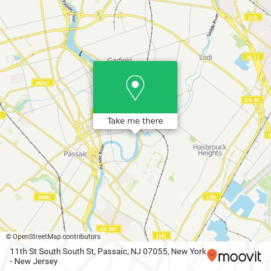 11th St South South St, Passaic, NJ 07055 map