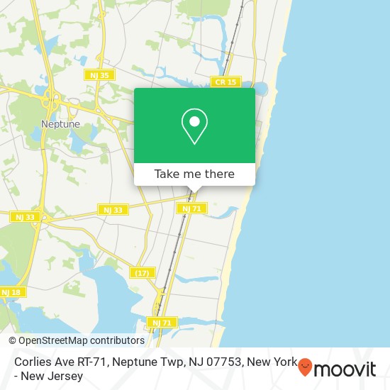 Mapa de Corlies Ave RT-71, Neptune Twp, NJ 07753