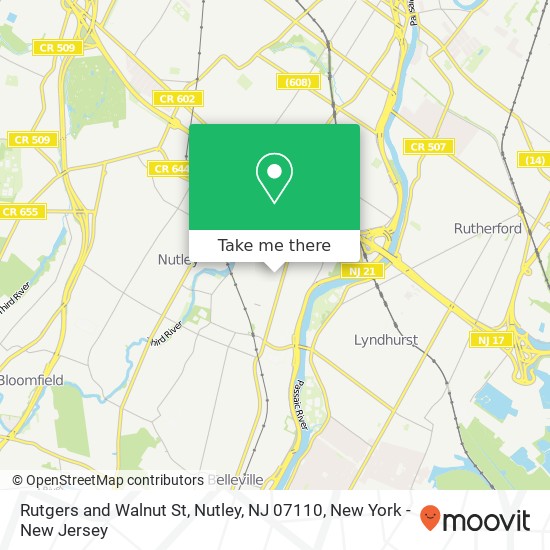 Mapa de Rutgers and Walnut St, Nutley, NJ 07110