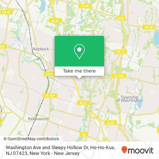 Mapa de Washington Ave and Sleepy Hollow Dr, Ho-Ho-Kus, NJ 07423