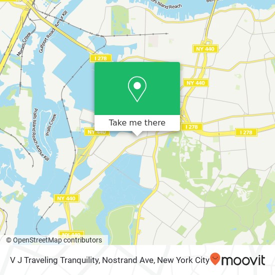 V J Traveling Tranquility, Nostrand Ave map