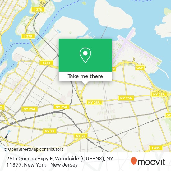 Mapa de 25th Queens Expy E, Woodside (QUEENS), NY 11377