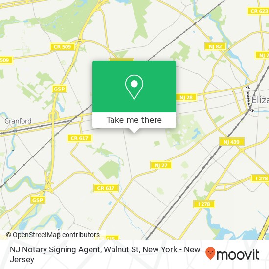 Mapa de NJ Notary Signing Agent, Walnut St