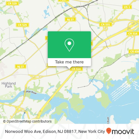 Norwood Woo Ave, Edison, NJ 08817 map