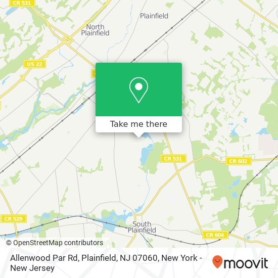 Mapa de Allenwood Par Rd, Plainfield, NJ 07060