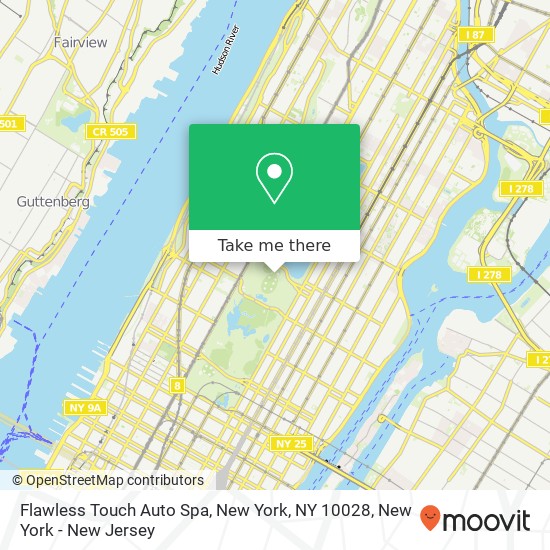 Mapa de Flawless Touch Auto Spa, New York, NY 10028