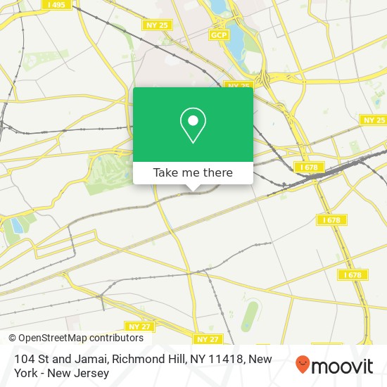 104 St and Jamai, Richmond Hill, NY 11418 map