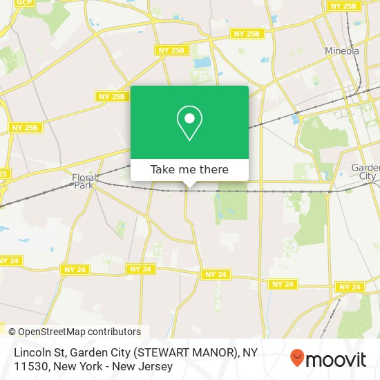 Lincoln St, Garden City (STEWART MANOR), NY 11530 map