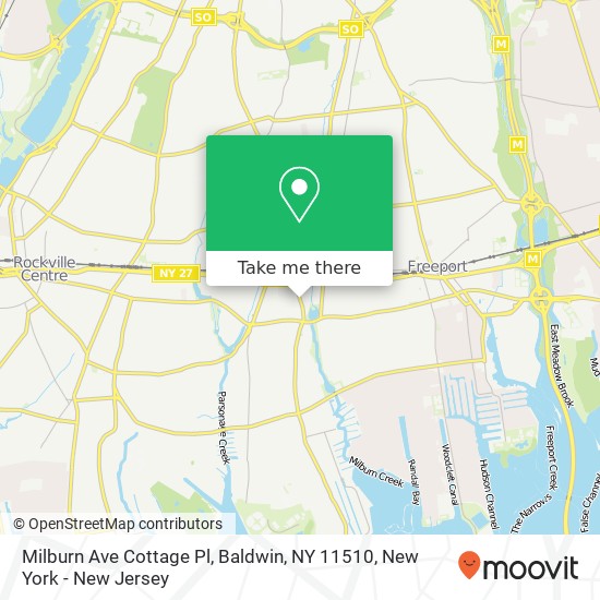 Mapa de Milburn Ave Cottage Pl, Baldwin, NY 11510