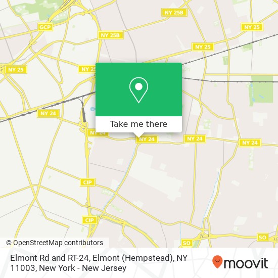 Elmont Rd and RT-24, Elmont (Hempstead), NY 11003 map