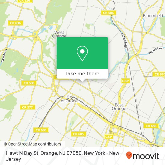 Mapa de Hawt N Day St, Orange, NJ 07050