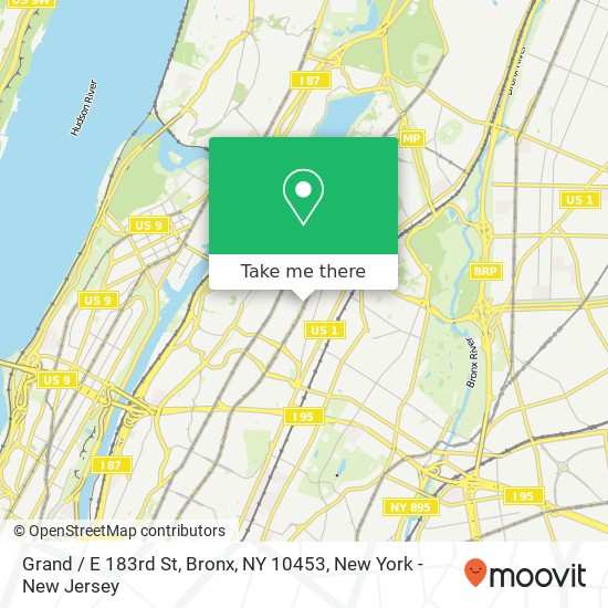 Mapa de Grand / E 183rd St, Bronx, NY 10453