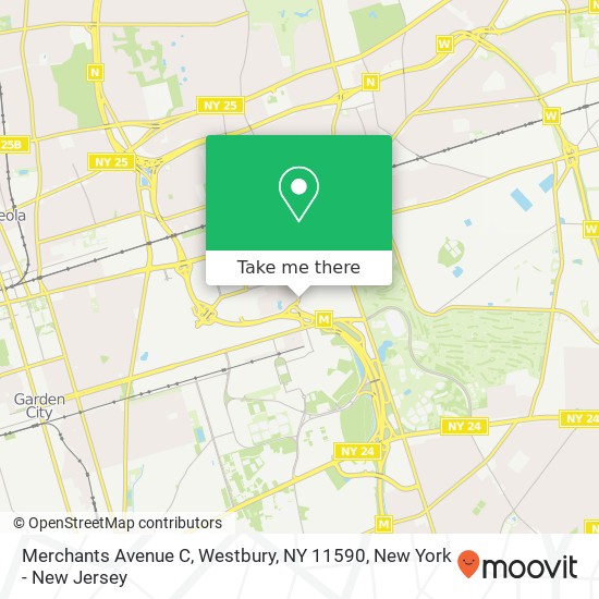 Mapa de Merchants Avenue C, Westbury, NY 11590