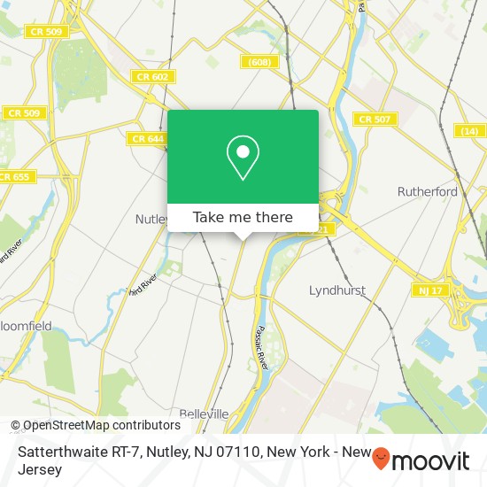 Satterthwaite RT-7, Nutley, NJ 07110 map