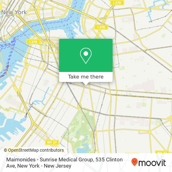 Maimonides - Sunrise Medical Group, 535 Clinton Ave map