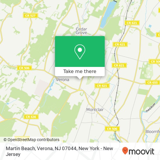 Mapa de Martin Beach, Verona, NJ 07044