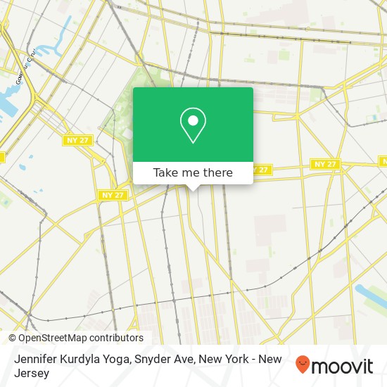 Mapa de Jennifer Kurdyla Yoga, Snyder Ave