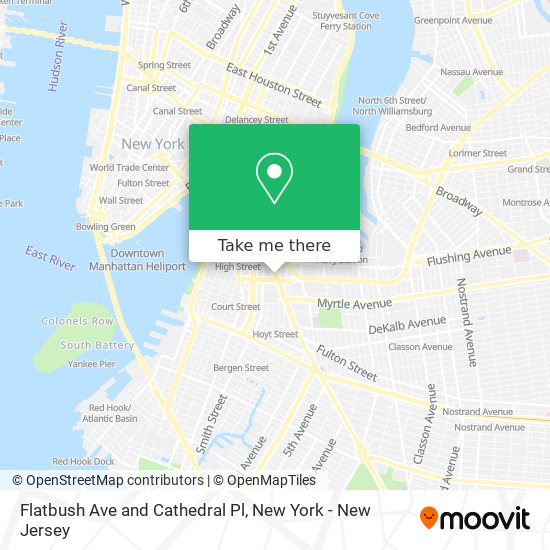 Flatbush Ave and Cathedral Pl map