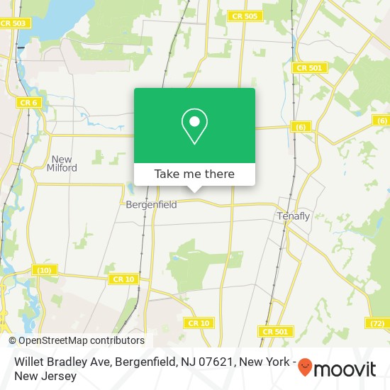 Mapa de Willet Bradley Ave, Bergenfield, NJ 07621