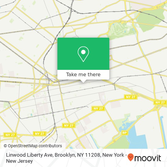 Mapa de Linwood Liberty Ave, Brooklyn, NY 11208