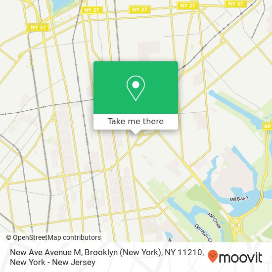 Mapa de New Ave Avenue M, Brooklyn (New York), NY 11210