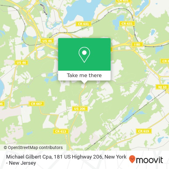 Michael Gilbert Cpa, 181 US Highway 206 map