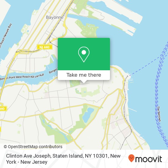 Mapa de Clinton Ave Joseph, Staten Island, NY 10301