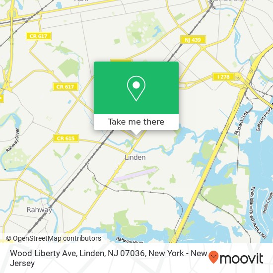 Mapa de Wood Liberty Ave, Linden, NJ 07036