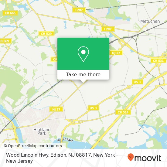 Mapa de Wood Lincoln Hwy, Edison, NJ 08817