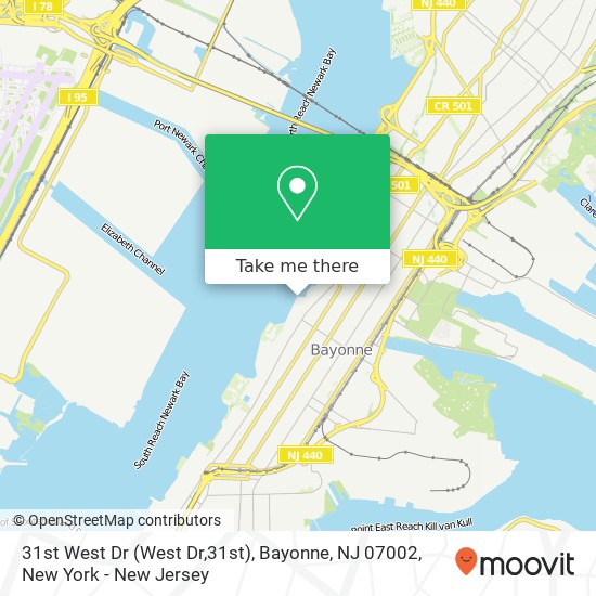 31st West Dr (West Dr,31st), Bayonne, NJ 07002 map