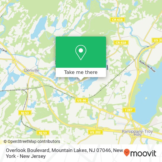 Overlook Boulevard, Mountain Lakes, NJ 07046 map