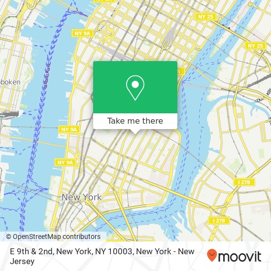 Mapa de E 9th & 2nd, New York, NY 10003