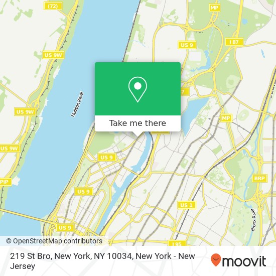 219 St Bro, New York, NY 10034 map