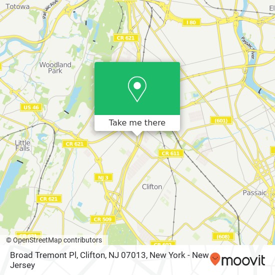 Broad Tremont Pl, Clifton, NJ 07013 map