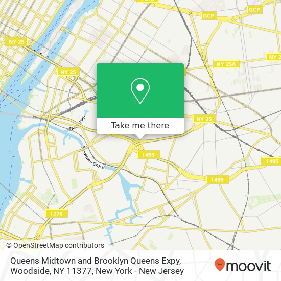 Queens Midtown and Brooklyn Queens Expy, Woodside, NY 11377 map