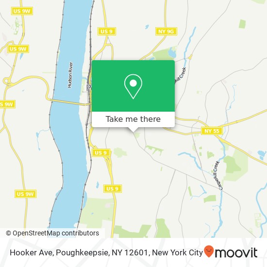 Mapa de Hooker Ave, Poughkeepsie, NY 12601