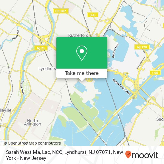Mapa de Sarah West Ma, Lac, NCC, Lyndhurst, NJ 07071