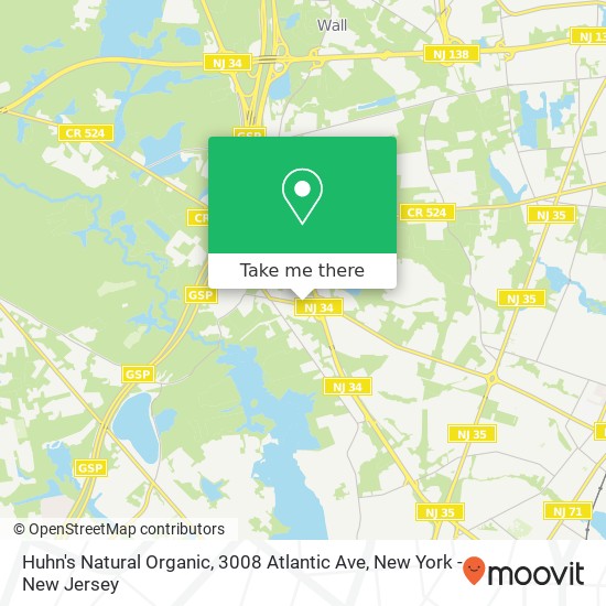 Mapa de Huhn's Natural Organic, 3008 Atlantic Ave