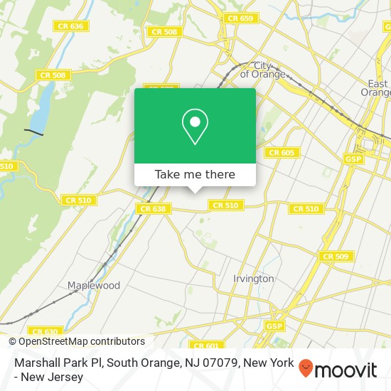 Marshall Park Pl, South Orange, NJ 07079 map