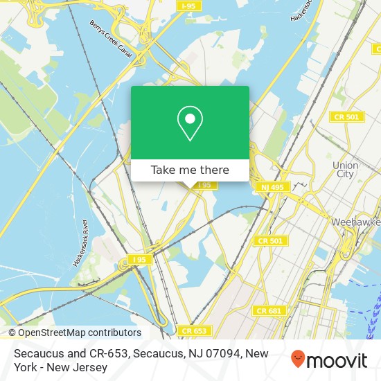 Secaucus and CR-653, Secaucus, NJ 07094 map