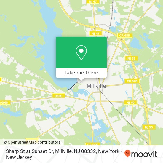 Mapa de Sharp St at Sunset Dr, Millville, NJ 08332