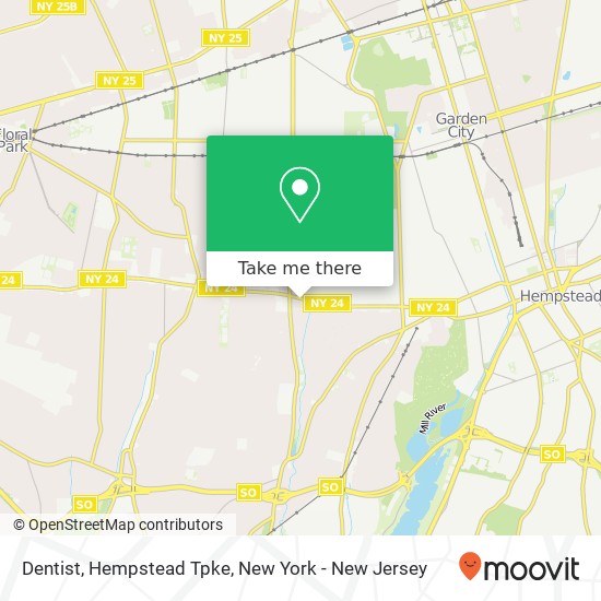 Dentist, Hempstead Tpke map