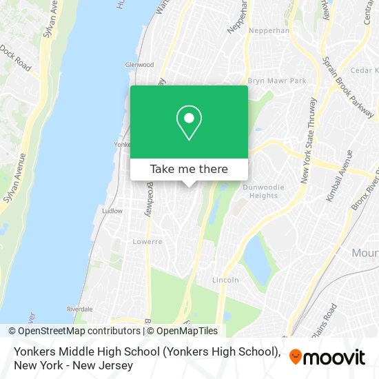 Mapa de Yonkers Middle High School