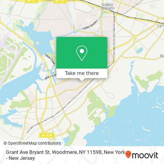 Mapa de Grant Ave Bryant St, Woodmere, NY 11598